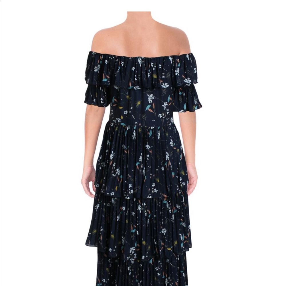 Aqua Vinny Floral Tiered Pleated Maxi Dress View 2